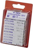 ESKA 12108 Buiszekering assortiment (Ø x l) 5 mm x 20 mm Normaal -mT- Inhoud 100 stuks