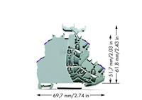 Wago Doppelstock-Durchgangsklemme 4.20mm Zugfeder Belegung: L Grau 50St.