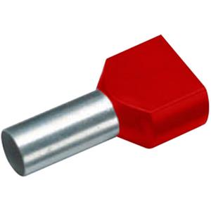 Cimco 18 2466 Dubbele adereindhuls 1 mm² 8 mm Deels geïsoleerd Rood 100 stuks