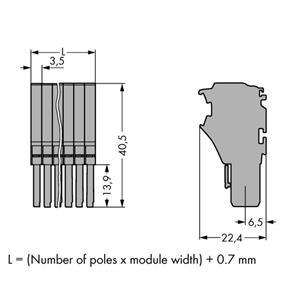 WAGO 2020-106 Connector, female 25 stuk(s)