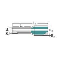Weidmüller Aderendhülse 1 x 2.50mm² x 10mm Teilisoliert Grau 500St.