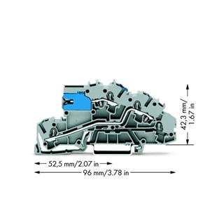 WAGO 2003-7640 Installatie-etageklem 5.20 mm Spanveer Toewijzing: NT, L Grijs 50 stuk(s)