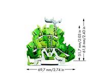 Wago Doppelstock-Schutzleiterklemme 5.20mm Zugfeder Belegung: PE Grün, Gelb 50St.
