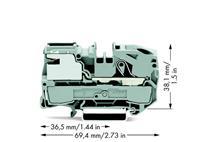 WAGO 2016-7111 Potentiaalklem 12 mm Spanveer Grijs 25 stuk(s)