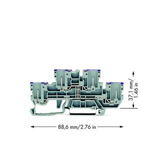 WAGO 870-158 Doorgangsklem 2-etages 5 mm Steekklem Toewijzing: L Grijs 50 stuk(s)
