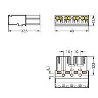 Wago Netz-Steckverbinder WINSTA MIDI Serie (Netzsteckverbinder) WINSTA MIDI Stecker, gerade Gesamtpo