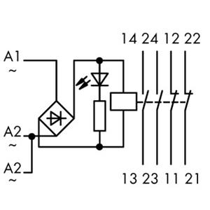 WAGO 789-536 Industrierelais Nennspannung: 24 V/DC, 24 V/AC Schaltstrom (max.): 4A 2 Schließer, 2 �