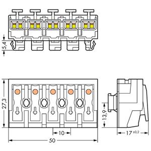WAGO 294-8015 Netaansluitingsklem Flexibel: - Massief: 0.5-2.5 mm² Aantal polen: 5 250 stuk(s) Wit