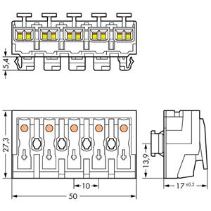 WAGO 294-8015 Netaansluitingsklem Flexibel: - Massief: 0.5-2.5 mm² Aantal polen: 5 250 stuk(s) Wit