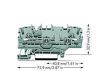 Wago Durchgangsklemme 5.20mm Zugfeder Belegung: L Grau 50St.