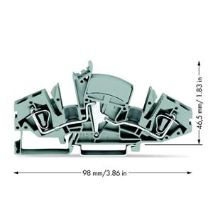 WAGO 282-841/049-000 Doorgangsklem 8 mm Veerklem Toewijzing: L Grijs 20 stuk(s)