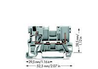 WAGO 769-176 Basisklemme 5mm Zugfeder Belegung: L Grau 100St.