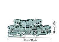 Wago Doppelstock-Basisklemme 5.20mm Zugfeder Belegung: L, L Grau 50St.