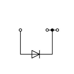 WAGO 281-673/281-400 Diodeklem 6 mm Spanveer Toewijzing: L Grijs 50 stuk(s)