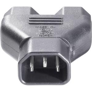 bklelectronic BKL Electronic 073331 Apparaatadapter [Apparaatstekker, male C14 - Apparaatstekker, female C13 10A, Apparaatstekker, female C13 10A] Zwart 1 stuk(s)