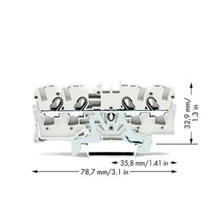 WAGO 2004-1408 Aardekabelklem 6.20 mm Spanveer Wit 50 stuk(s)