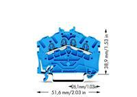 Wago Durchgangsklemme 5.20mm Zugfeder Belegung: N Blau 100St.