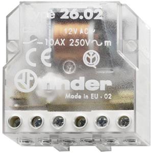 Stroomstootschakelaar Inbouw Finder 26.02.8.012.0000 2x NO 12 V/AC 10 A 2500 VA 1 stuk(s)