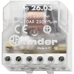 Stroomstootschakelaar Inbouw Finder 26.03.8.230.0000 1x NO, 1x NC 230 V/AC 10 A 2500 VA 1 stuk(s)