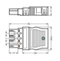 Wago Netz-Steckverbinder WINSTA MIDI Serie (Netzsteckverbinder) WINSTA MIDI Stecker, gerade Gesamtpo