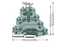 Wago Vierstock-Durchgangsklemme 5.20mm Zugfeder Belegung: L1, L2, L3 Grau 25St.