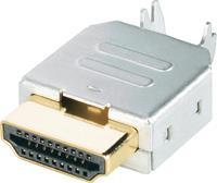 BKL Electronic 0905004 HDMI-connector Stekker, inbouw horizontaal Aantal polen: 19 Zilver 1 stuk(s)