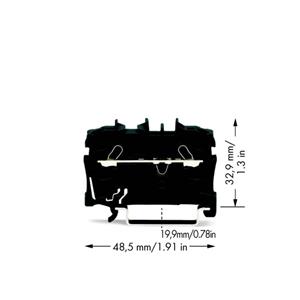 WAGO 2002-1205 Doorgangsklem 5.20 mm Spanveer Zwart 100 stuk(s)