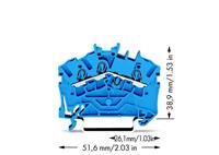 Wago Durchgangsklemme 5.20mm Zugfeder Belegung: N Blau 100St.
