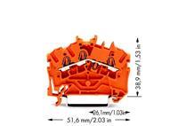 Wago Durchgangsklemme 5.20mm Zugfeder Orange 100St.