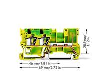 WAGO 769-257 Basisklem 5 mm Spanveer Toewijzing: Terre Groen, Geel 50 stuk(s)