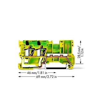 WAGO 769-257 Basisklem 5 mm Spanveer Toewijzing: Terre Groen, Geel 50 stuk(s)