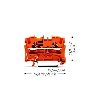 Wago Durchgangsklemme 6.20mm Zugfeder Orange 50St.