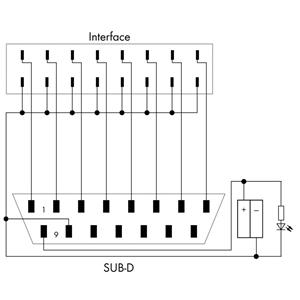 Wago JUMPFLEX-Adapter  mit Sub-Min-D-Stiftleiste  Eingang 1St.