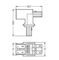 Wago Netz-T-Verteiler Netz-Stecker - Netz-Buchse, Netz-Buchse Gesamtpolzahl: 2 Lichtgrau 25St.