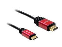 Delock HDMI Anschlusskabel HDMI-A Stecker, HDMI-Mini-C Stecker 3.00m Schwarz 84337 vergoldete Steckk