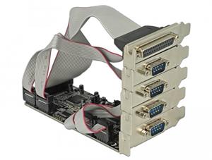 PCI Express Karte 4 x Seriell + Parallel - Delock