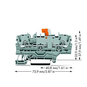 WAGO 2002-1971 Trennklemme 5.20mm Zugfeder Grau 50St.
