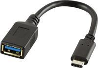 LogiLink USB 3.0 Adapter [1x USB-C stekker - 1x USB 3.0 bus A] Zwart