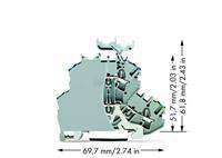 Wago Doppelstock-Durchgangsklemme 4.20mm Zugfeder Belegung: PE, N Grau 50St.