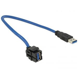 Delock Keystone USB3.0 module met kabel - 0,50 meter