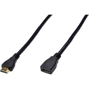 Digitus HDMI Verlengkabel HDMI-A stekker, HDMI-A bus 3.00 m Zwart AK-330201-030-S High Speed HDMI met ethernet, Geschikt voor HDMI, Rond, Vergulde