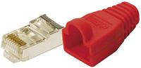 LogiLink RJ45-Steckverbinder CAT 5e, geschirmt Stecker, gerade Pole: 8P8C Rot 100St.