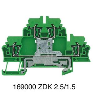 Weidmüller 1690000000-50 Klem 2-etages Spanveer Groen-geel 50 stuk(s)