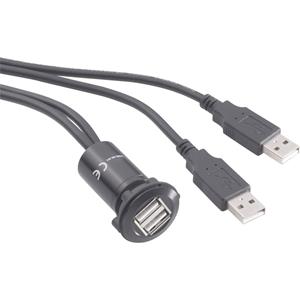 trucomponents Dubbele USB-inbouwbus 2.0 Bus, inbouw USB-06-BK 2x USB-bus type A naar 2x USB-stekker type A met 60 cm kabel 1229322 TRU COMPONENTS 1 stuk(s)