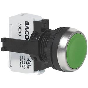 BACO L21AA01B Druktoets Kunststof frontring, Verchroomd Rood 1 stuk(s)