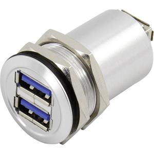 Conradcomponents Conrad Components USB-14 USB A dubbele inbouwbus 3.0 2 x USB A-bus naar 2 x USB A-bus Bus, inbouw 1 stuks