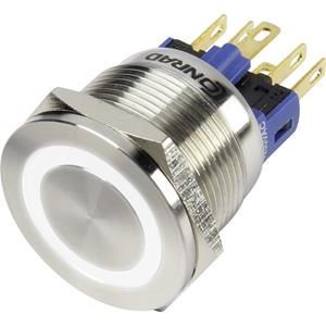 trucomponents TRU COMPONENTS 1303050 GQ22S-11E/W/12V Vandalismebestendige druktoets 250 V/AC 3 A 1x uit/(aan) Moment Wit IP65 1 stuk(s)