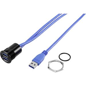 trucomponents TRU Components USB A Einbaubuchse 3.0 USB-22-BK 2x USB 3.0 Buchse A auf 2x USB 3.0 Stecker A Inhalt: S540121