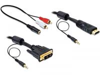 delock HDMI - DVI met analoge audio - 2 meter - 