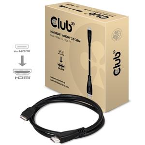 Club3D HDMI Anschlusskabel [1x HDMI-Stecker C Mini - 1x HDMI-Stecker] 1.00m Schwarz